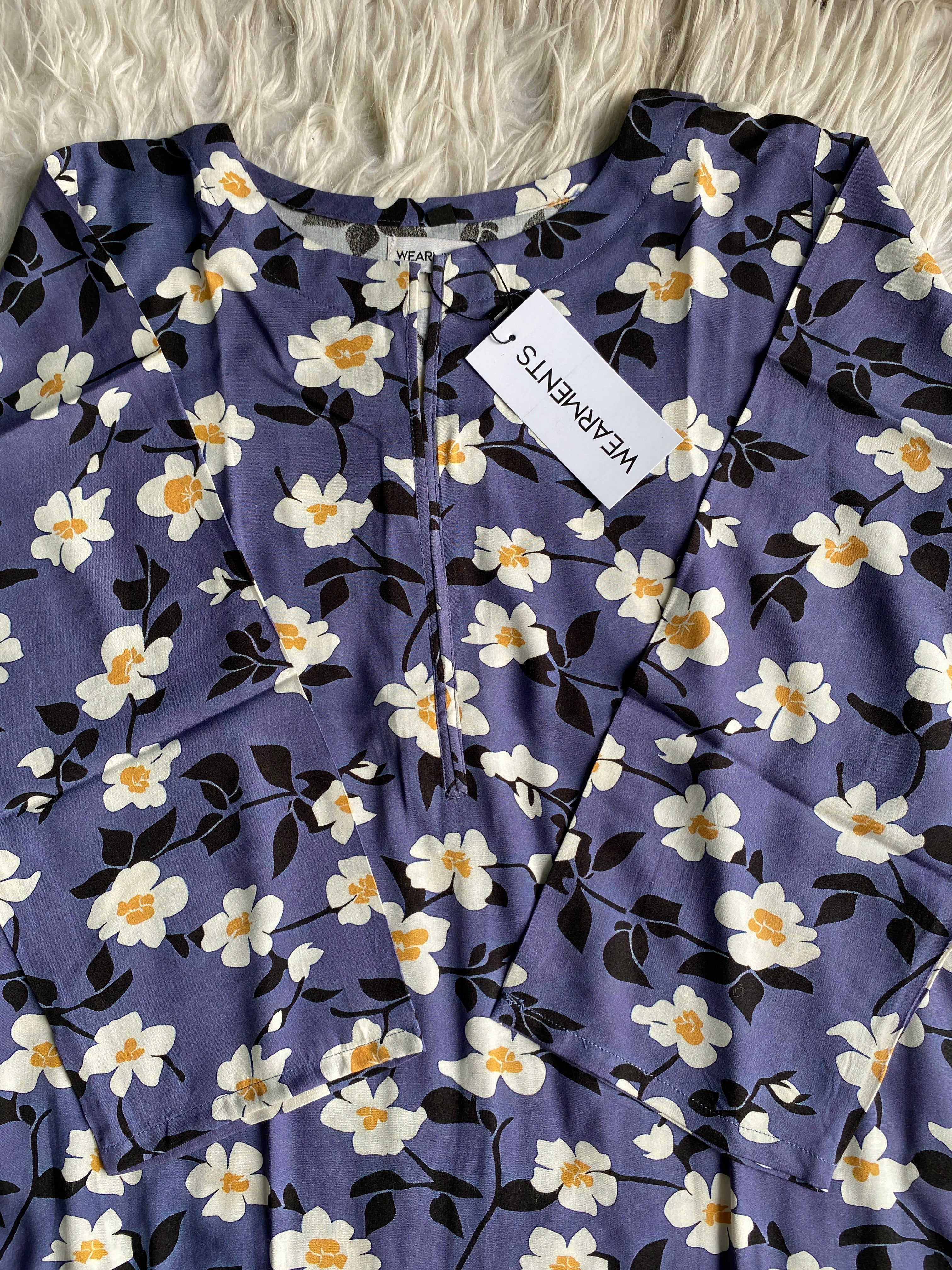 Royal Blue Floral 2PC SET