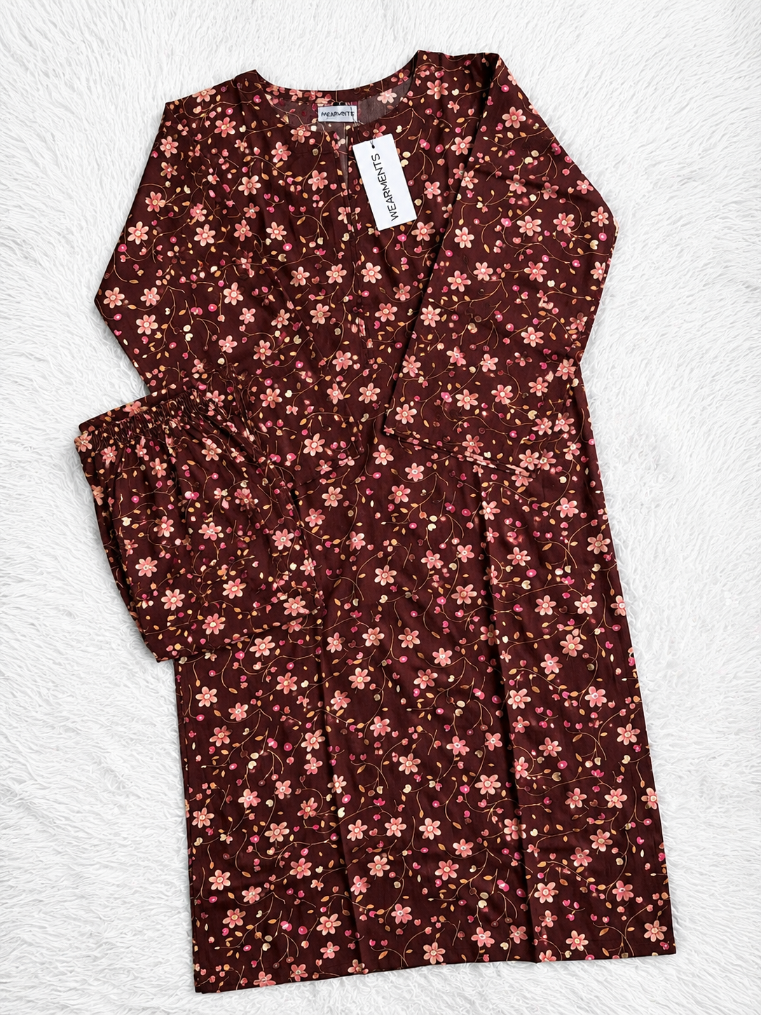 Burgundy Floral  Floral 2PC SET