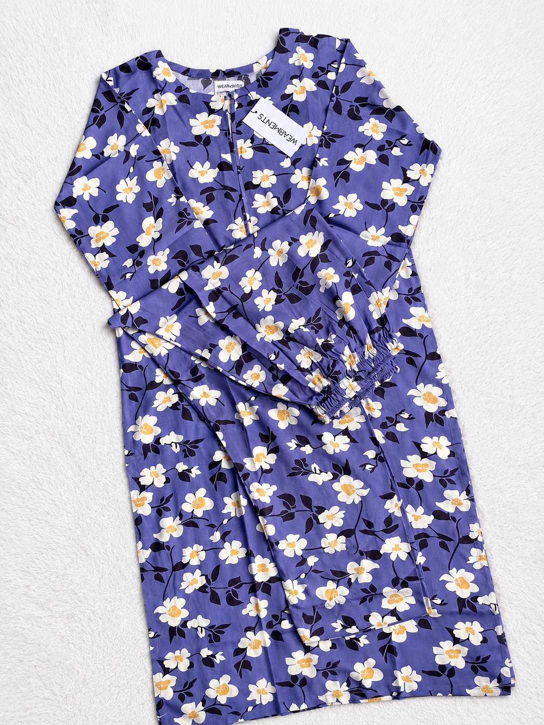 Royal Blue Floral 2PC SET
