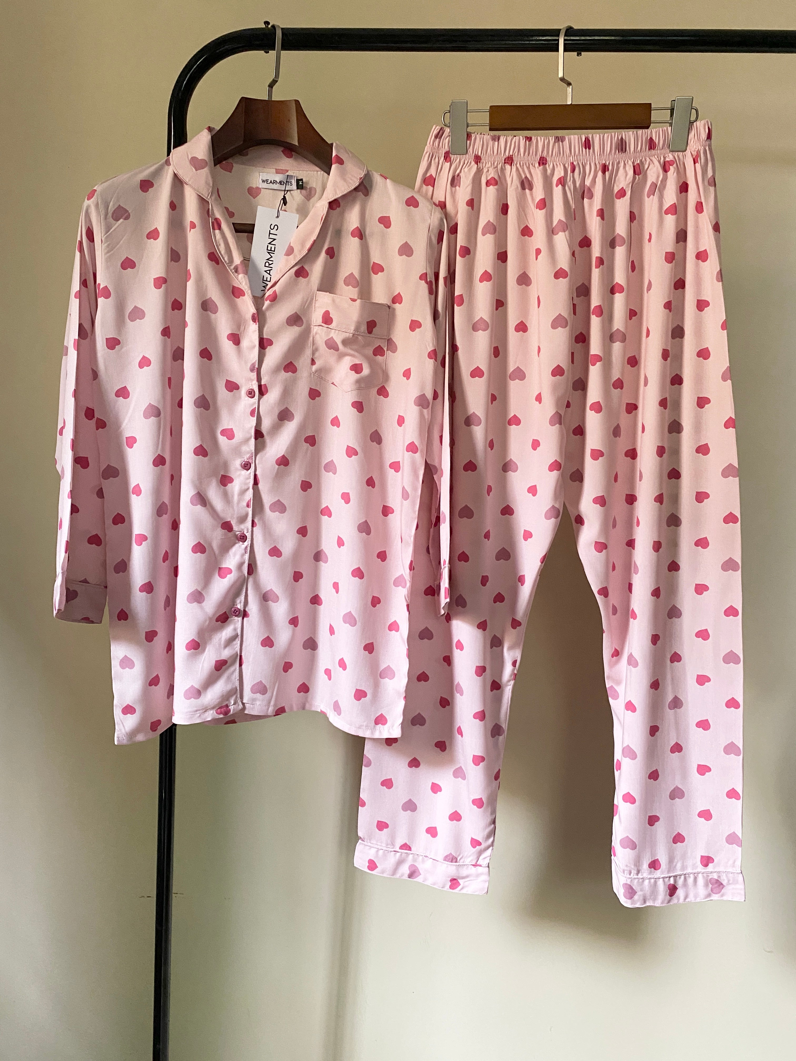 Pink Hearts Night Suit