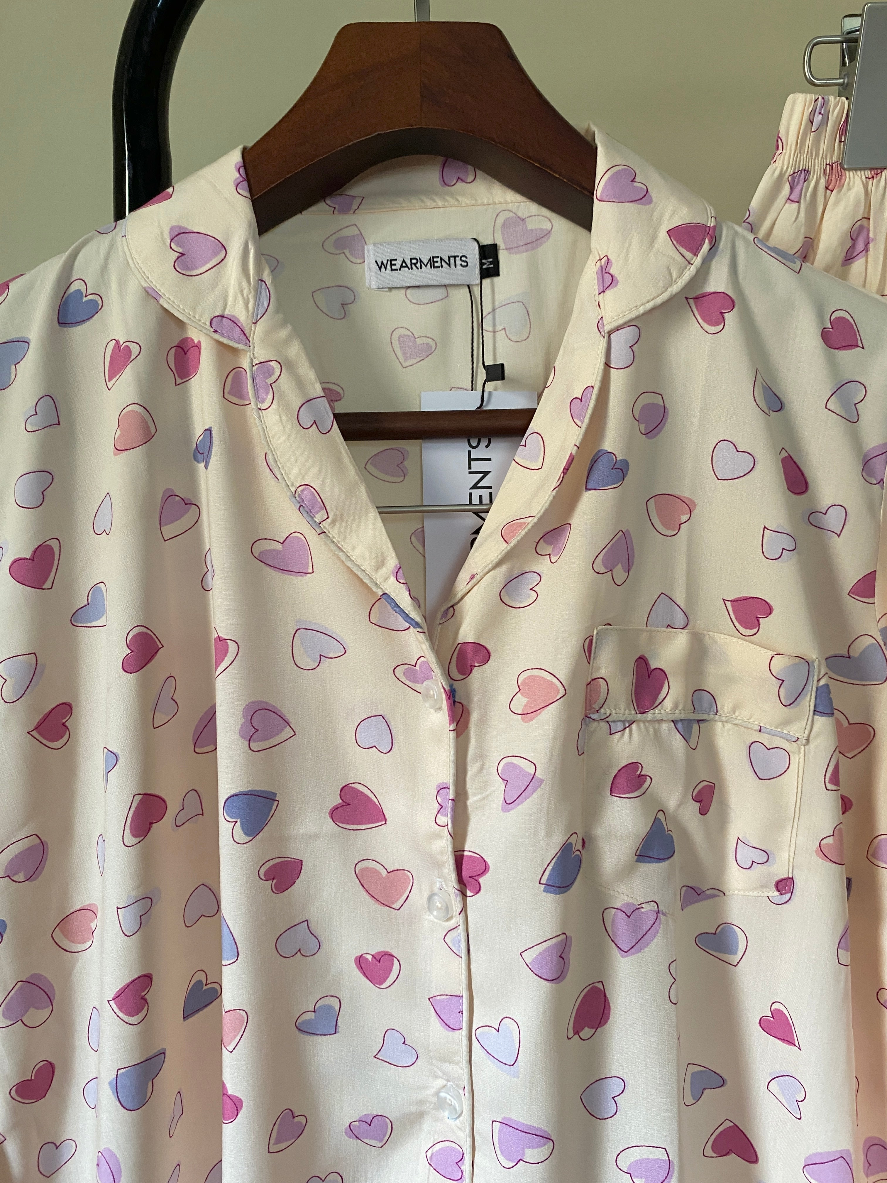 Lavender Hearts Night Suit