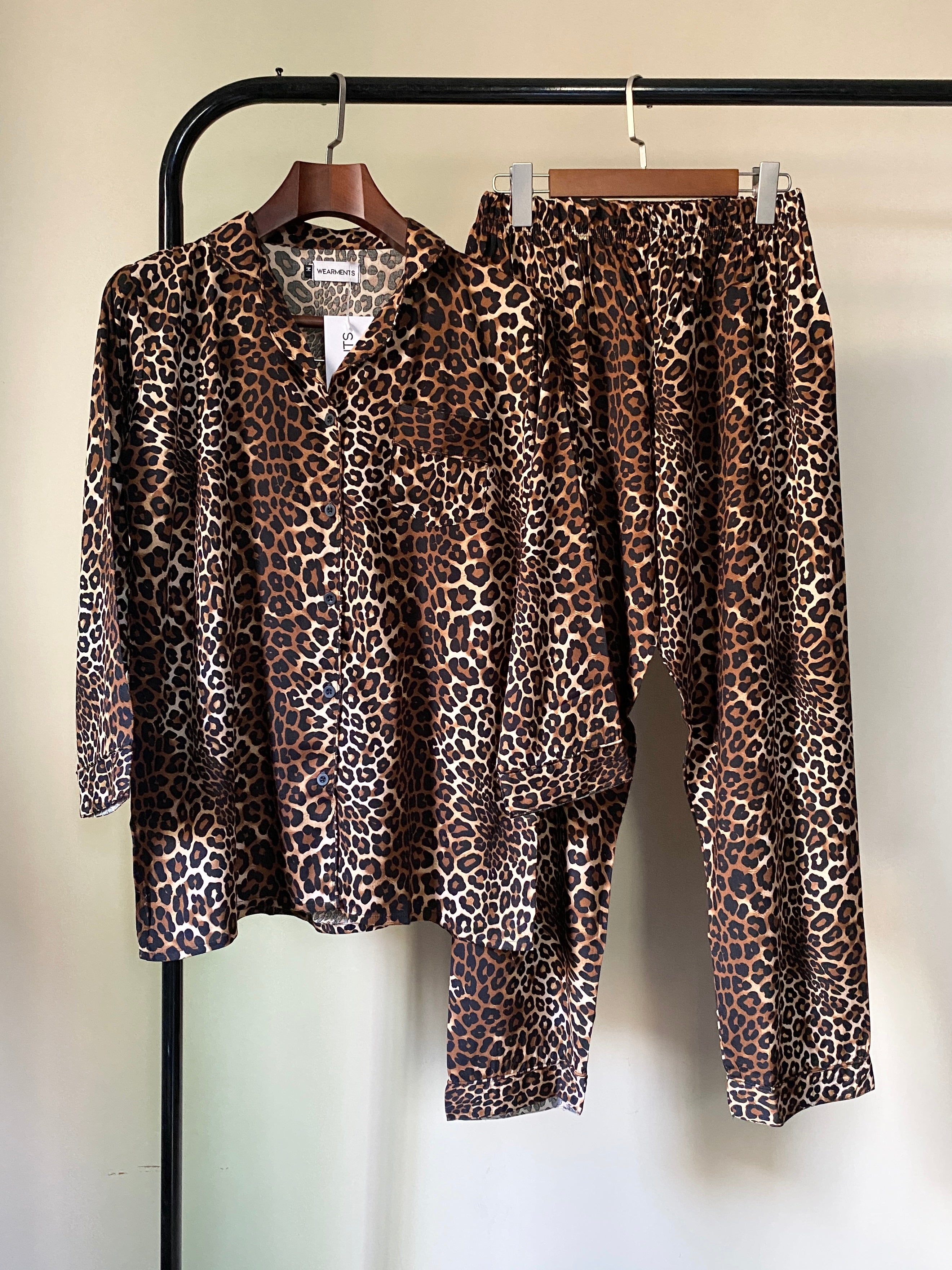Wild Luxe Leopard Premium Linen Night Suit