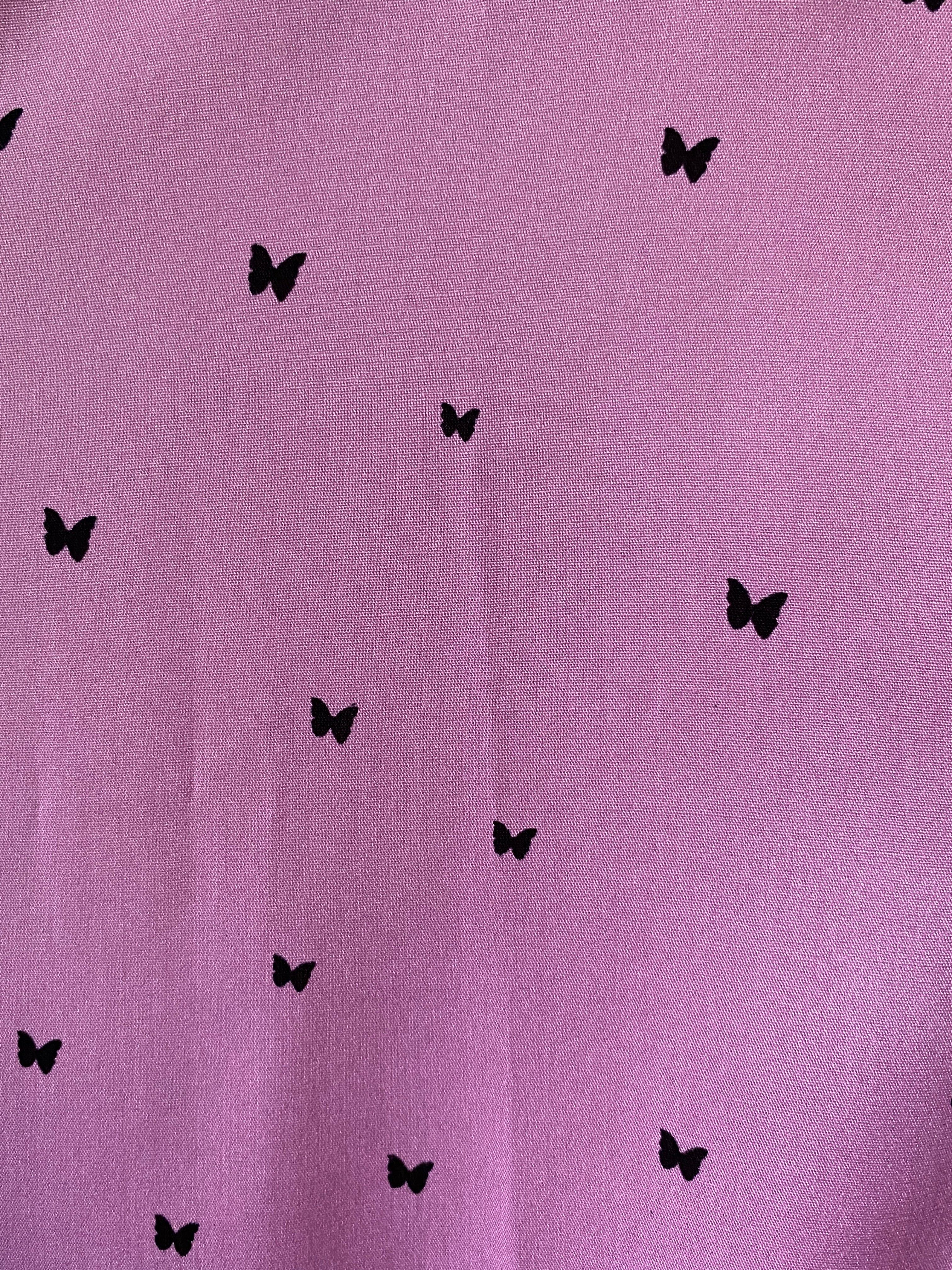 Pink Butterfly Dream Premium Linen Night Suit
