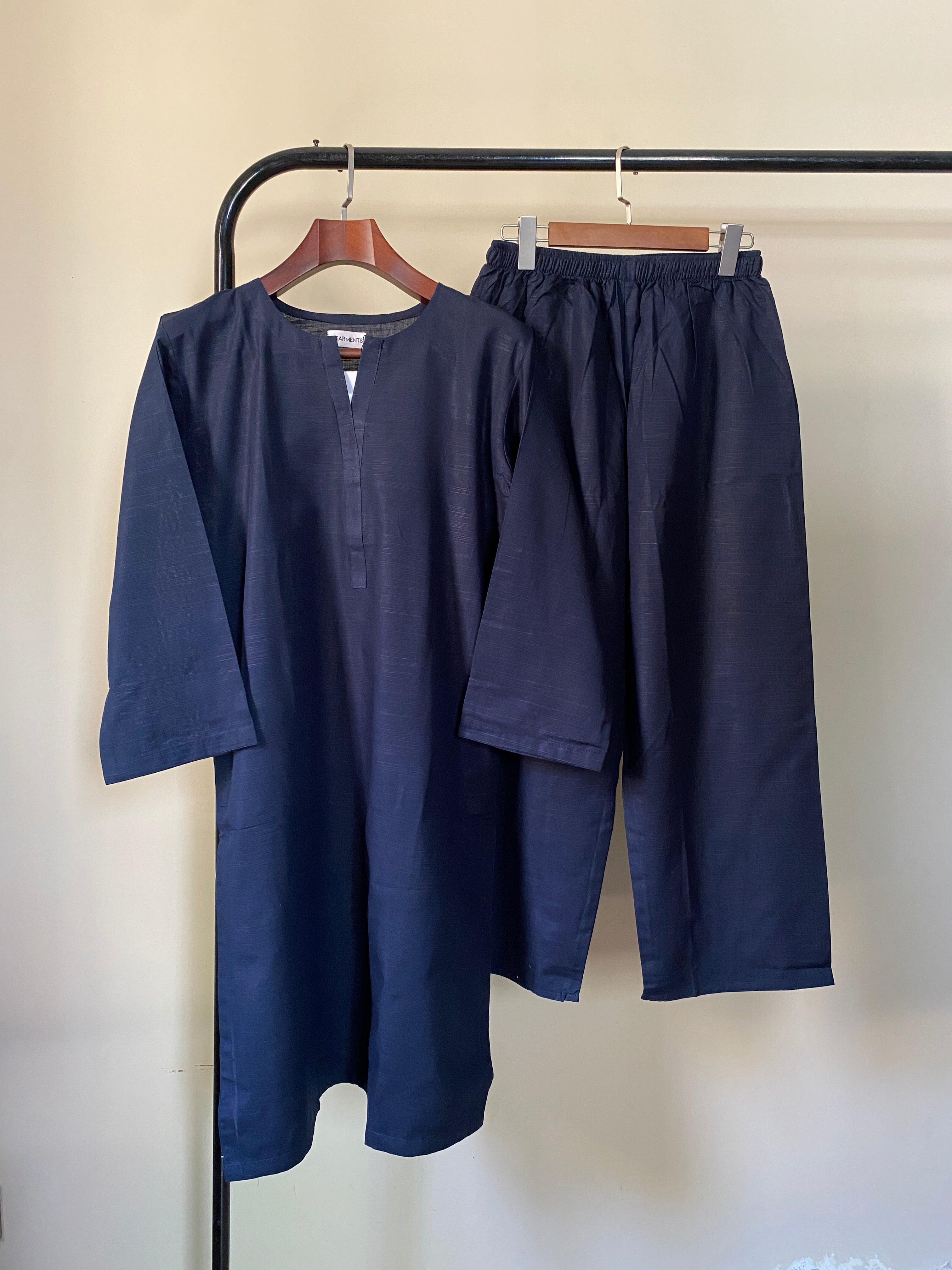 Premium Dark Blue Slub Khaddar 2-Piece Set