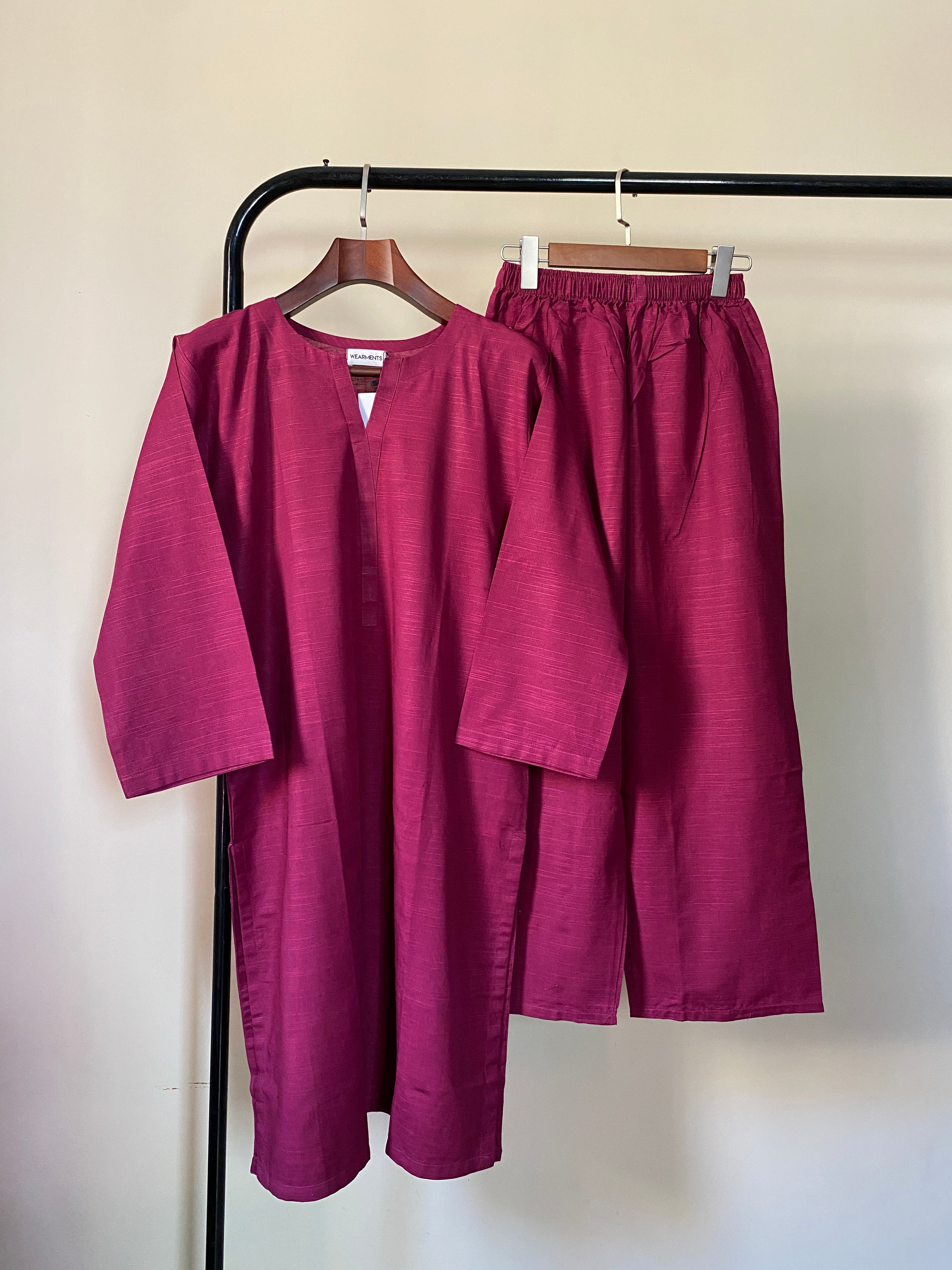 Premium Mauve Slub Khaddar 2-Piece Set
