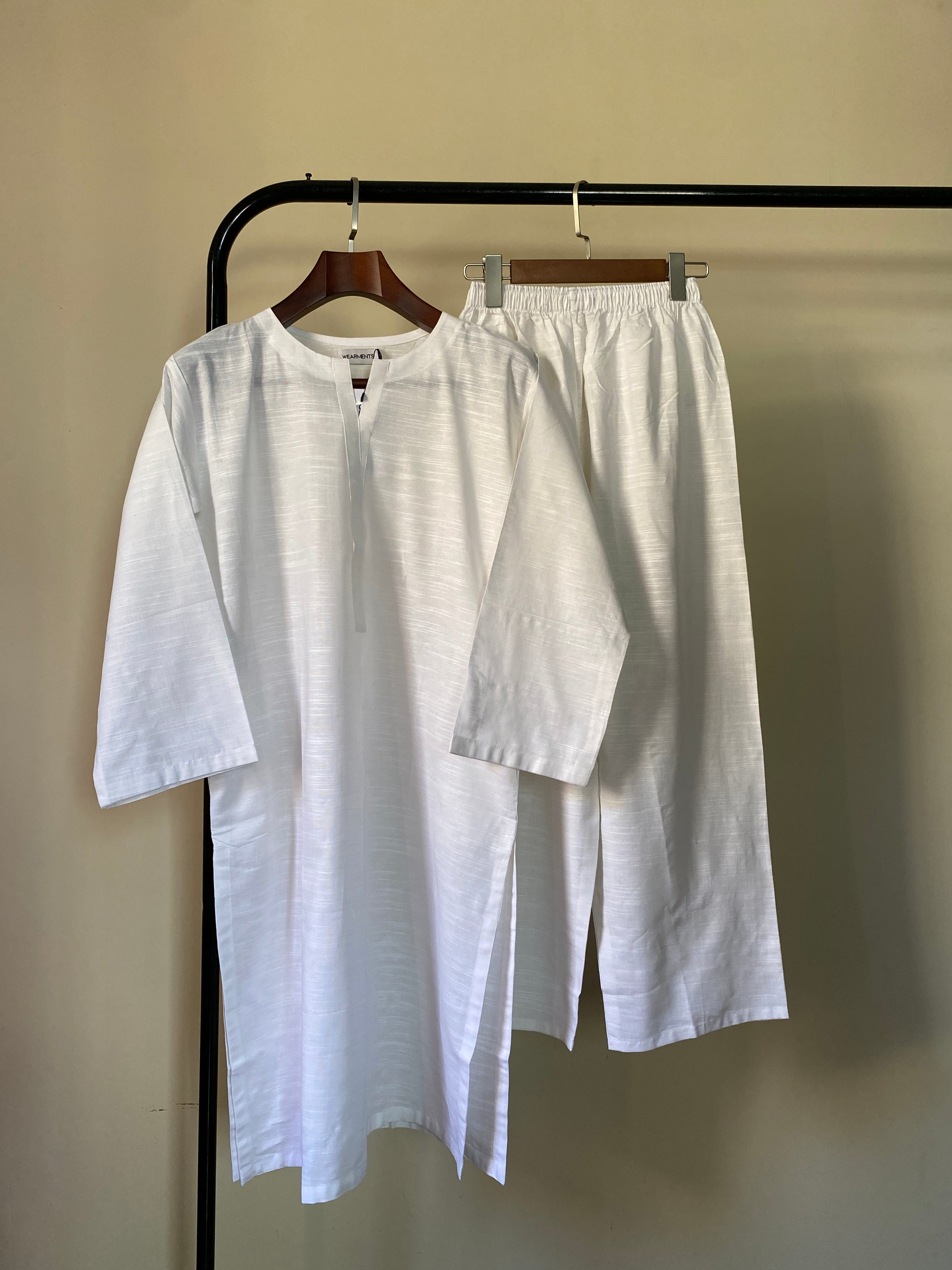 Premium Off White Slub Khaddar 2-Piece Set