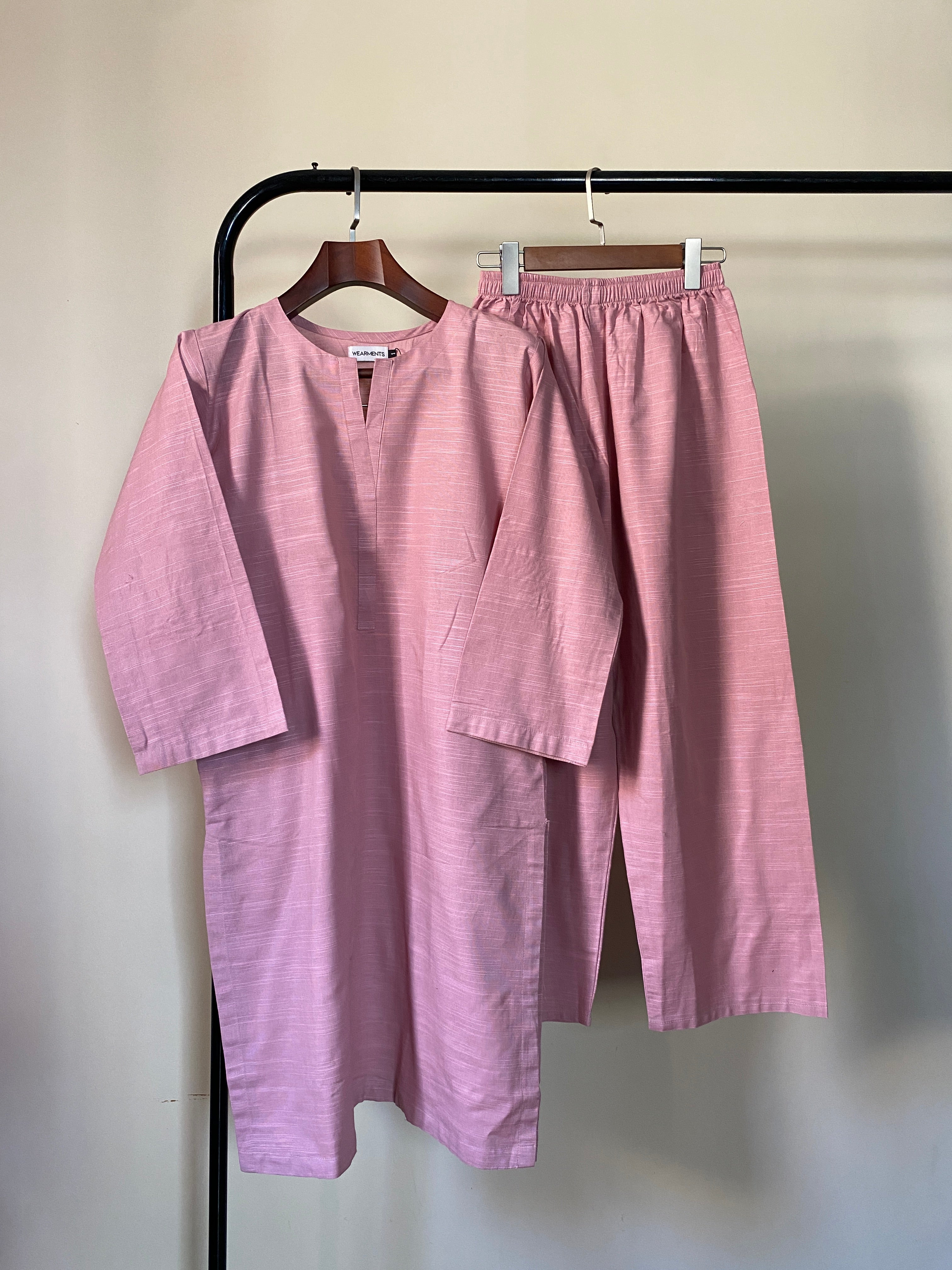 Premium Dusty Rose Slub Khaddar 2-Piece Set