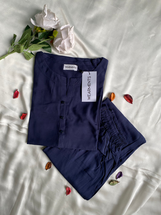 Navy Blue – Premium Summer Linen 2PC