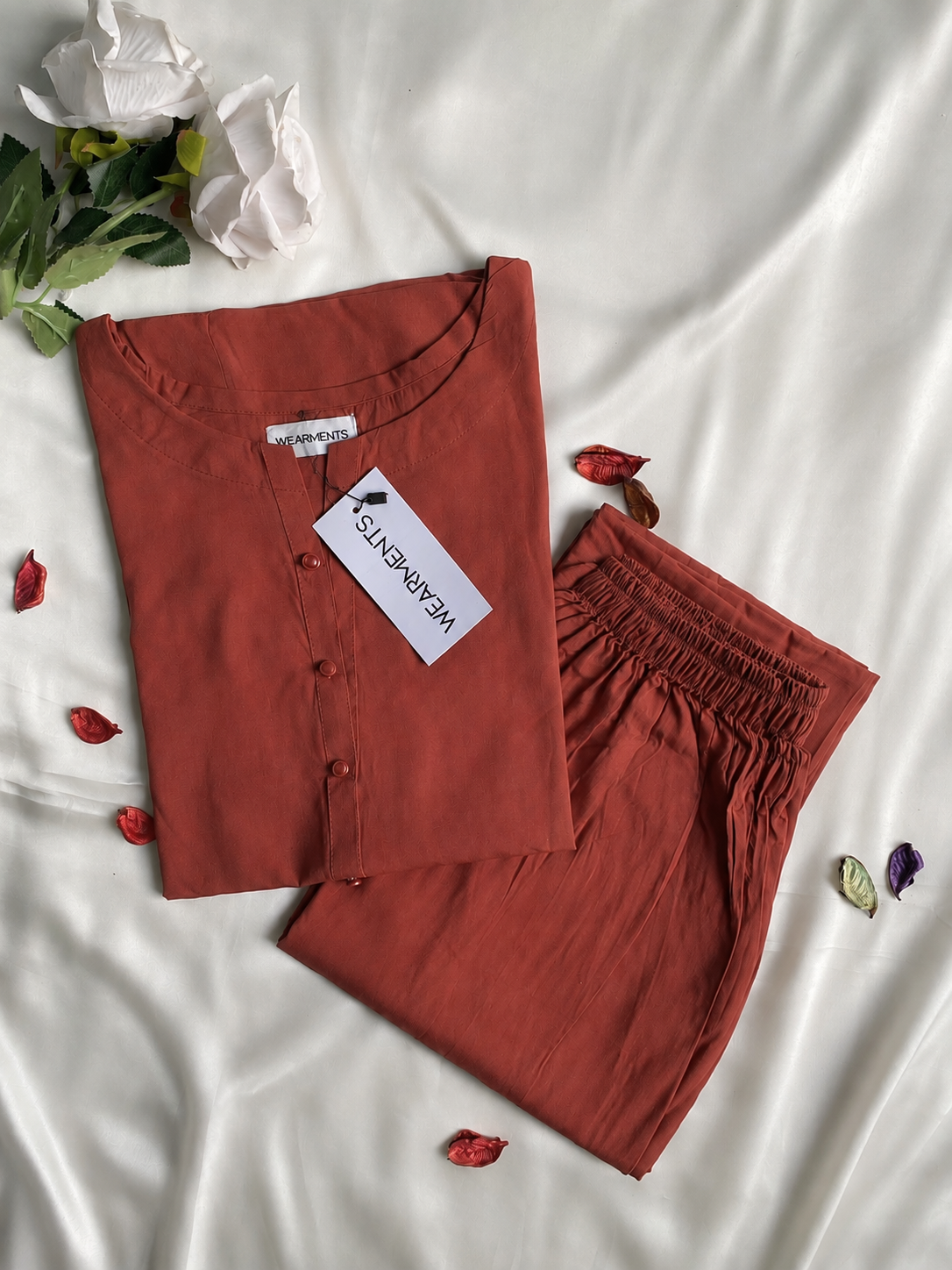 Rust Premium Summer Linen Co-Ord Set