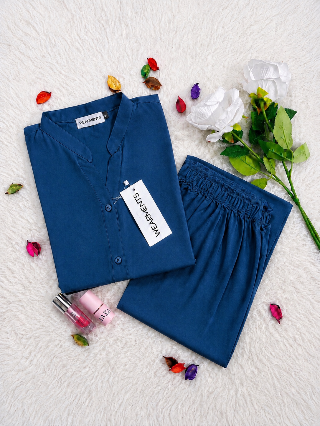 Ocean Blue – Premium Solid 2PC Co-Ord Set
