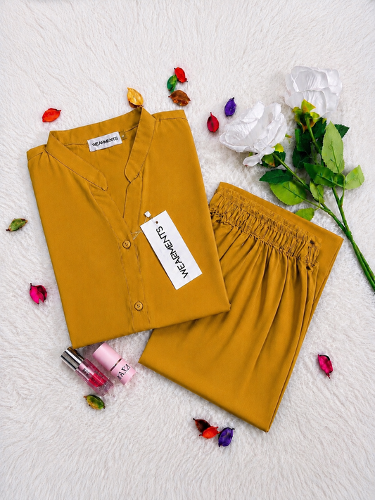 Mustard– Premium Solid 2PC Co-Ord Set