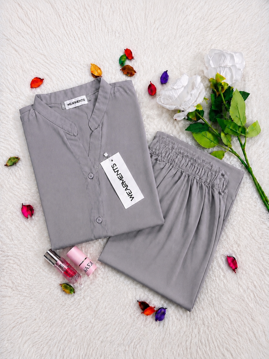 Gray – Premium Solid 2PC Co-Ord Set