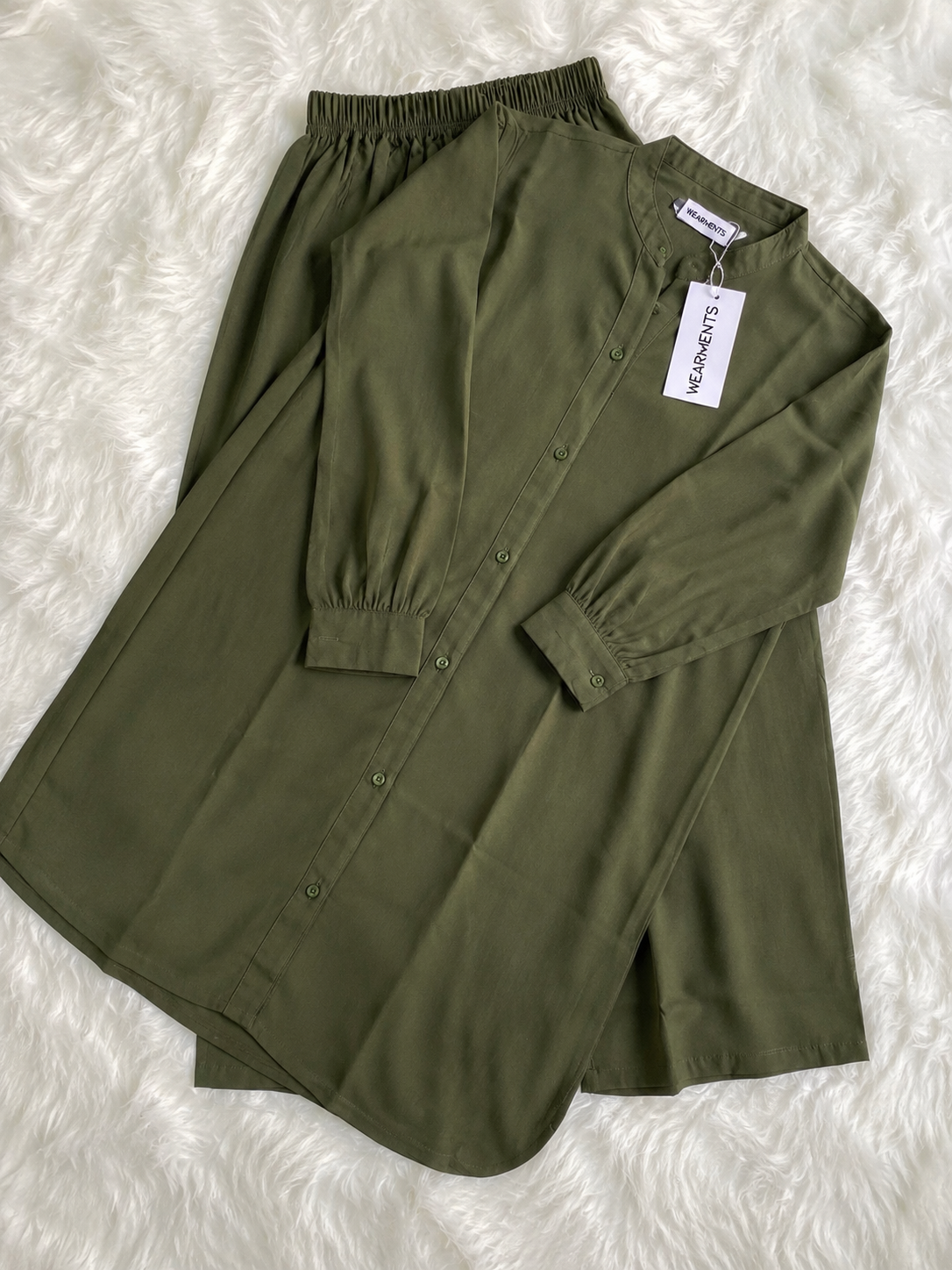 Olive Green– Premium Solid 2PC Co-Ord Set