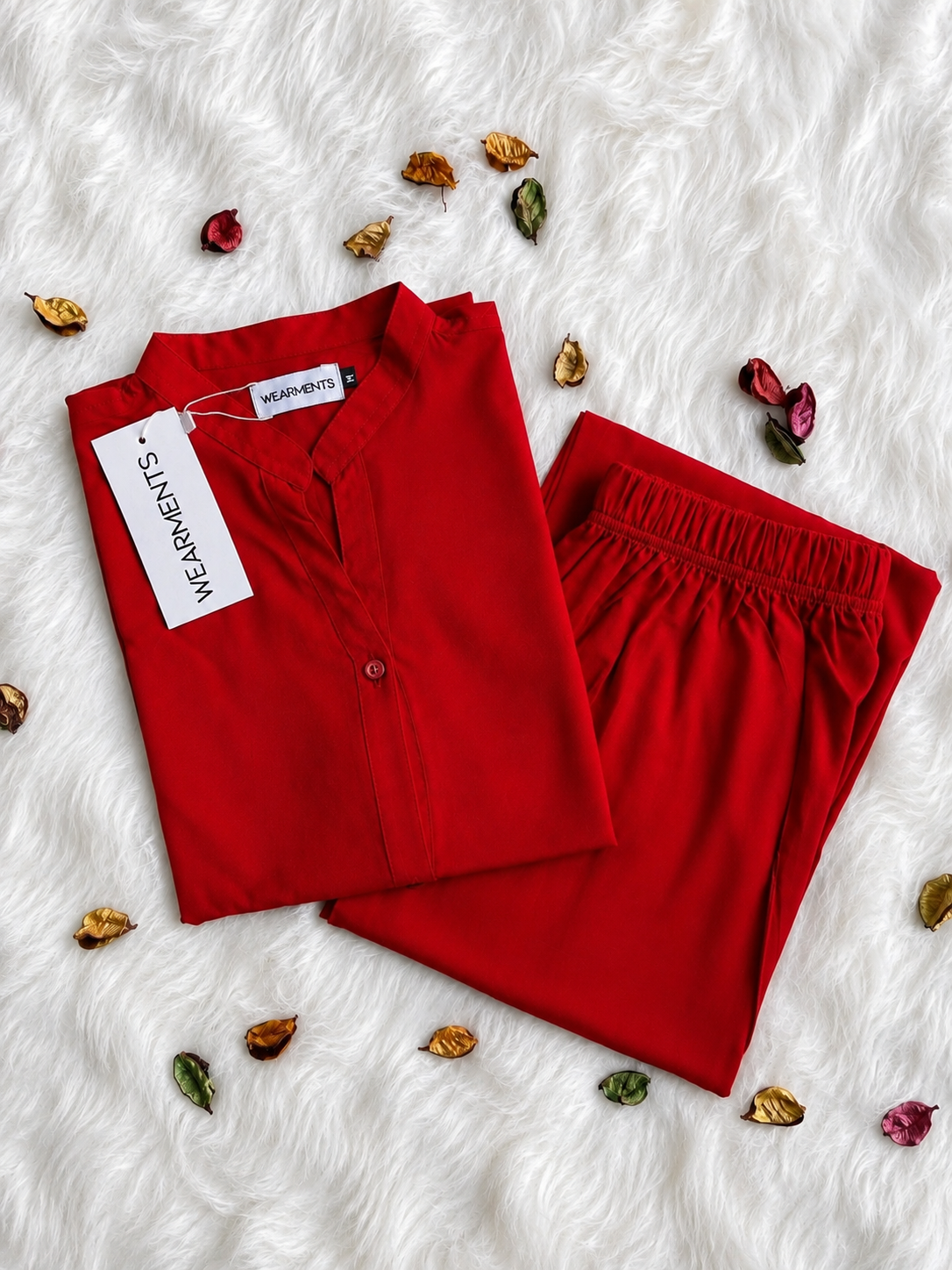 Rubby Red– Premium Solid 2PC Co-Ord Set