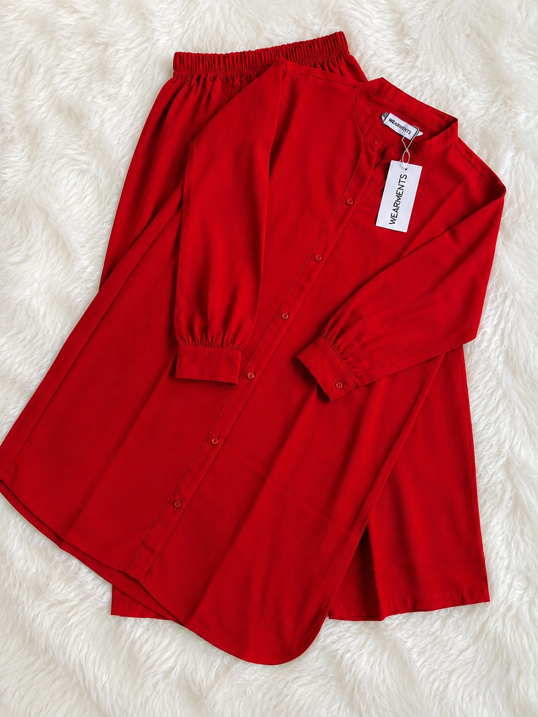 Rubby Red– Premium Solid 2PC Co-Ord Set