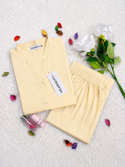 Butter Cream– Premium Solid 2PC Co-Ord Set