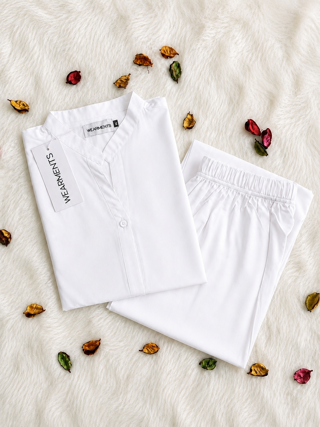 Milky White– Premium Solid 2PC Co-Ord Set