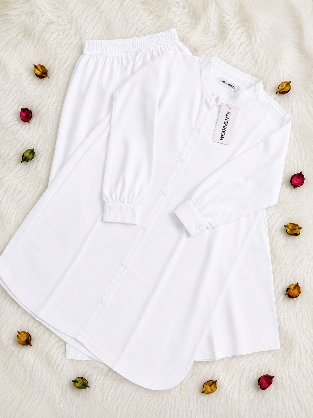 Milky White– Premium Solid 2PC Co-Ord Set