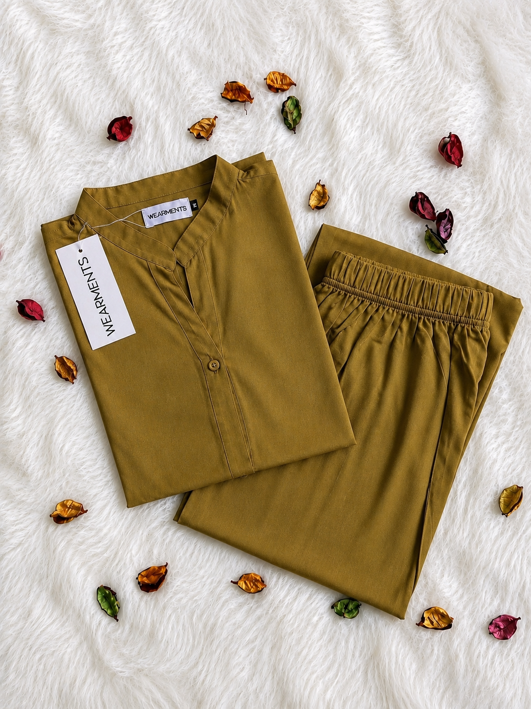 Olive Meadow– Premium Solid 2PC Co-Ord Set