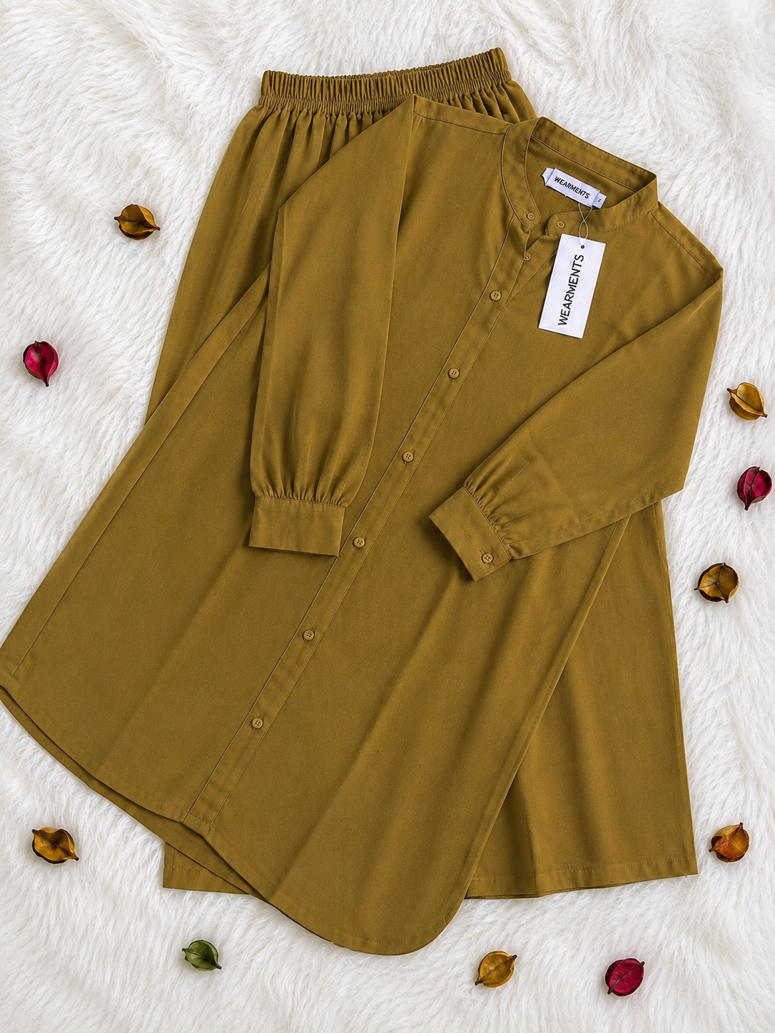 Olive Meadow– Premium Solid 2PC Co-Ord Set