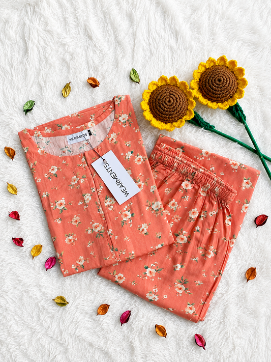 Coral Blossom. Floral 2PC SET