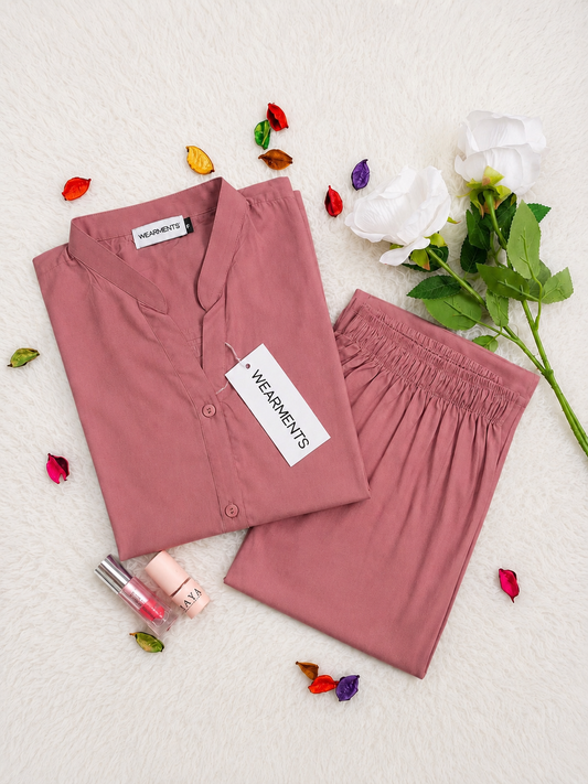 Dusty Rose– Premium Solid 2PC Co-Ord Set