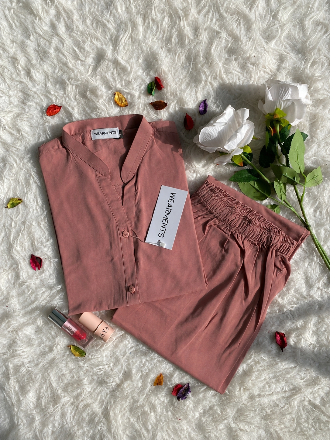 Dusty Rose– Premium Solid 2PC Co-Ord Set