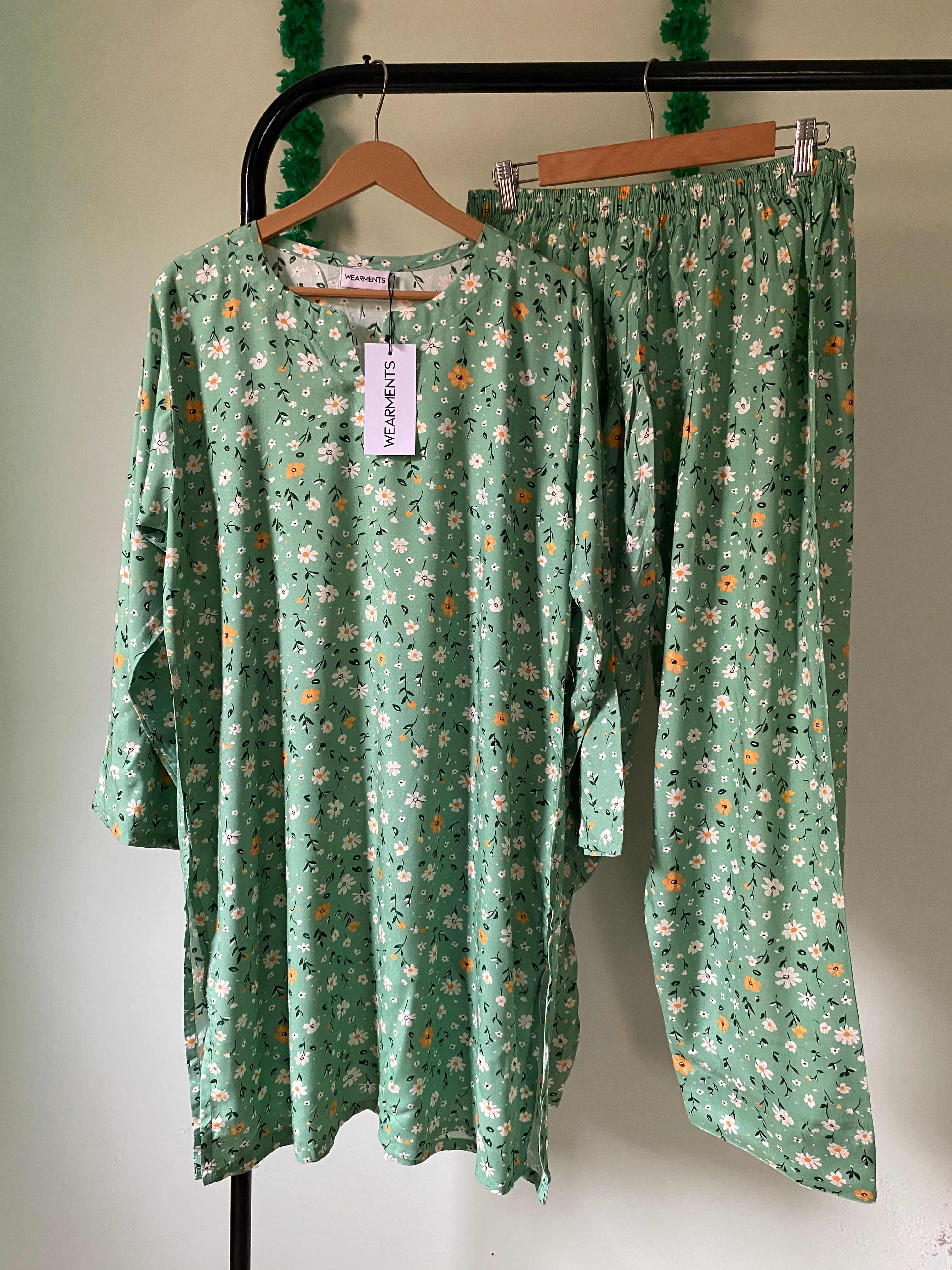Mint Meadow Floral 2PC Set