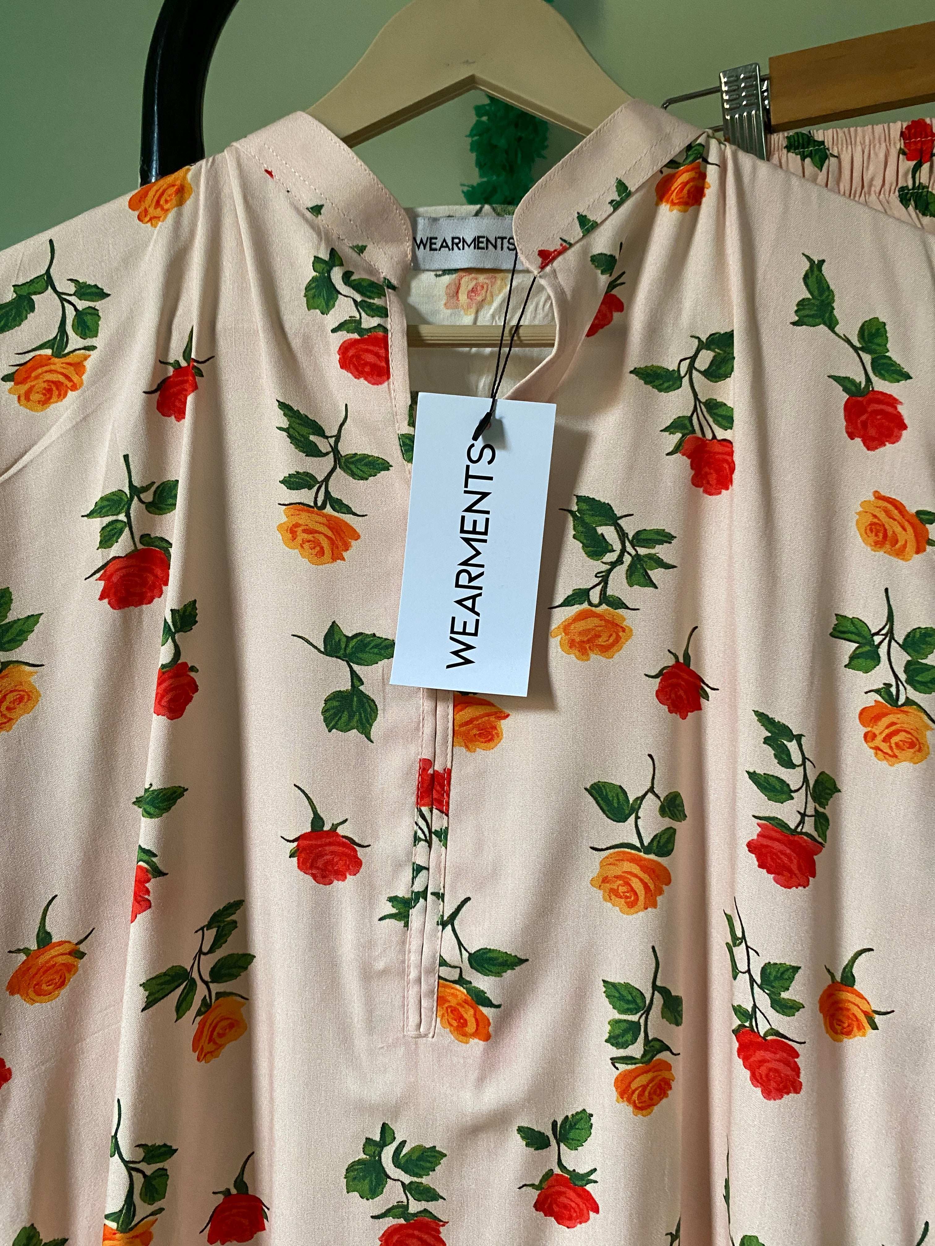 Peach Rose Bloom 2PC Linen Set