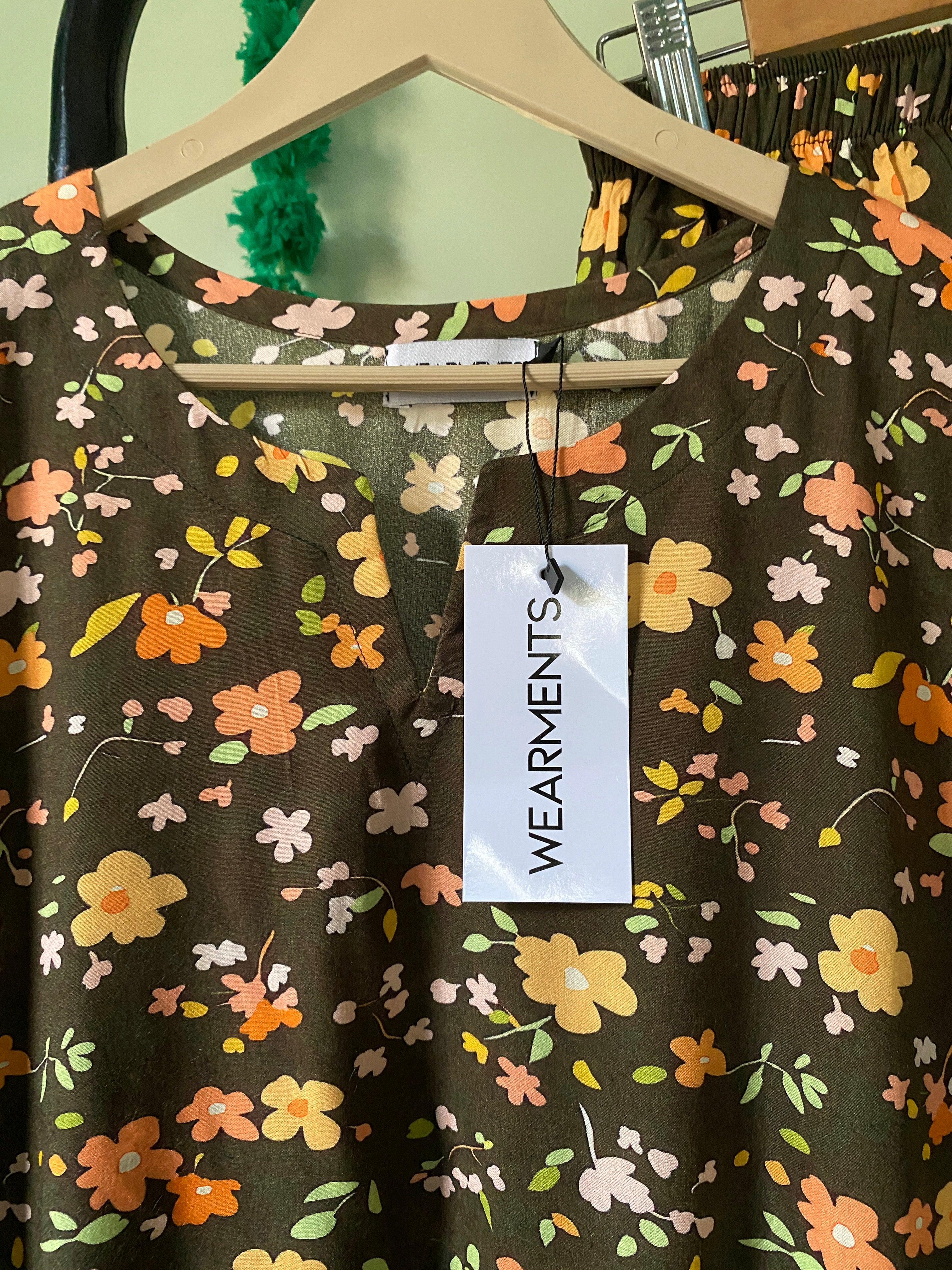 Olive Meadow Floral 2PC Set