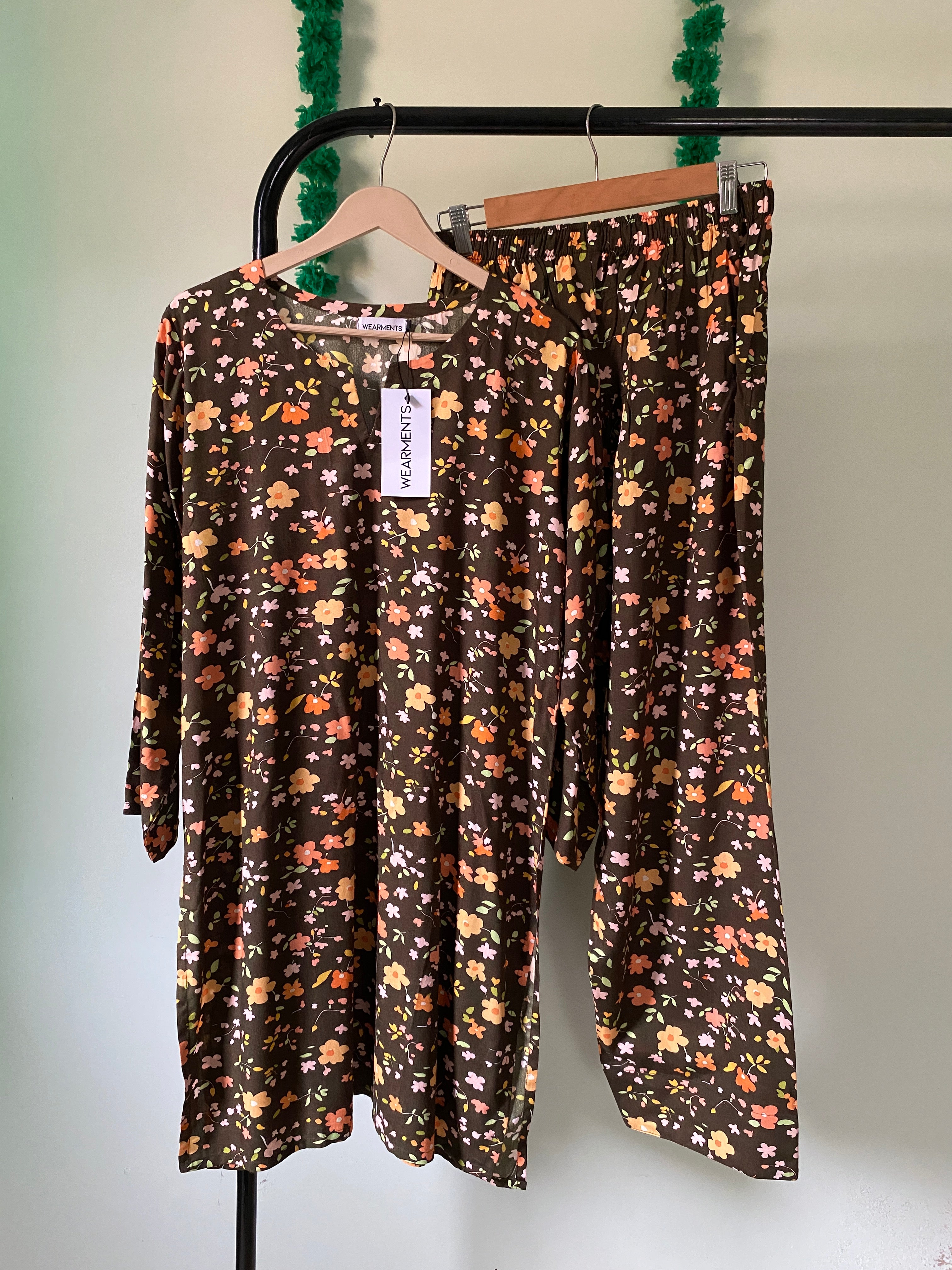 Olive Meadow Floral 2PC Set