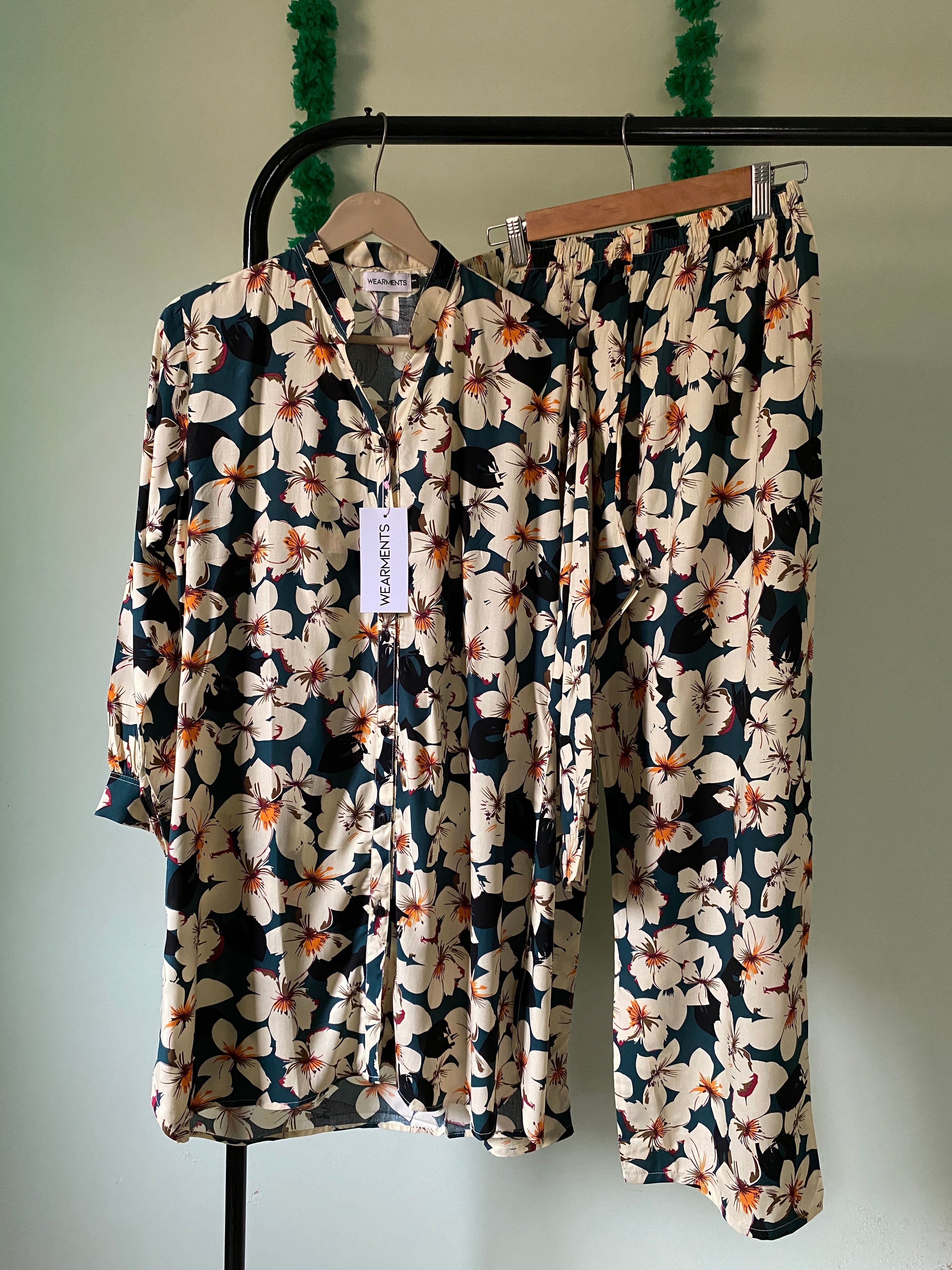 Teal Blossom Co-ord Set