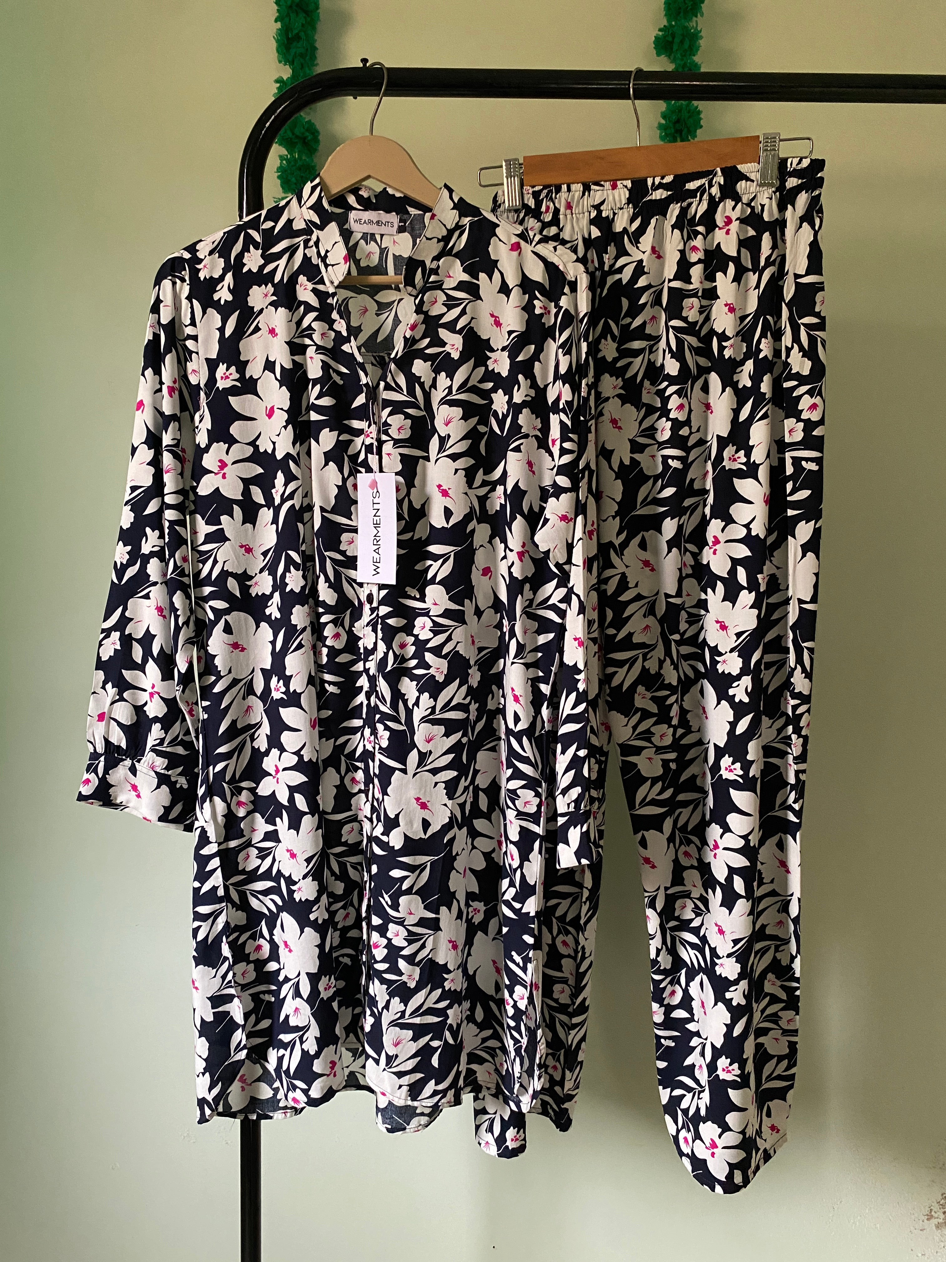 Navy Petal Co-ord Set