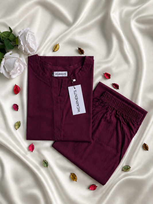 Burgundy – Premium Summer Linen 2PC