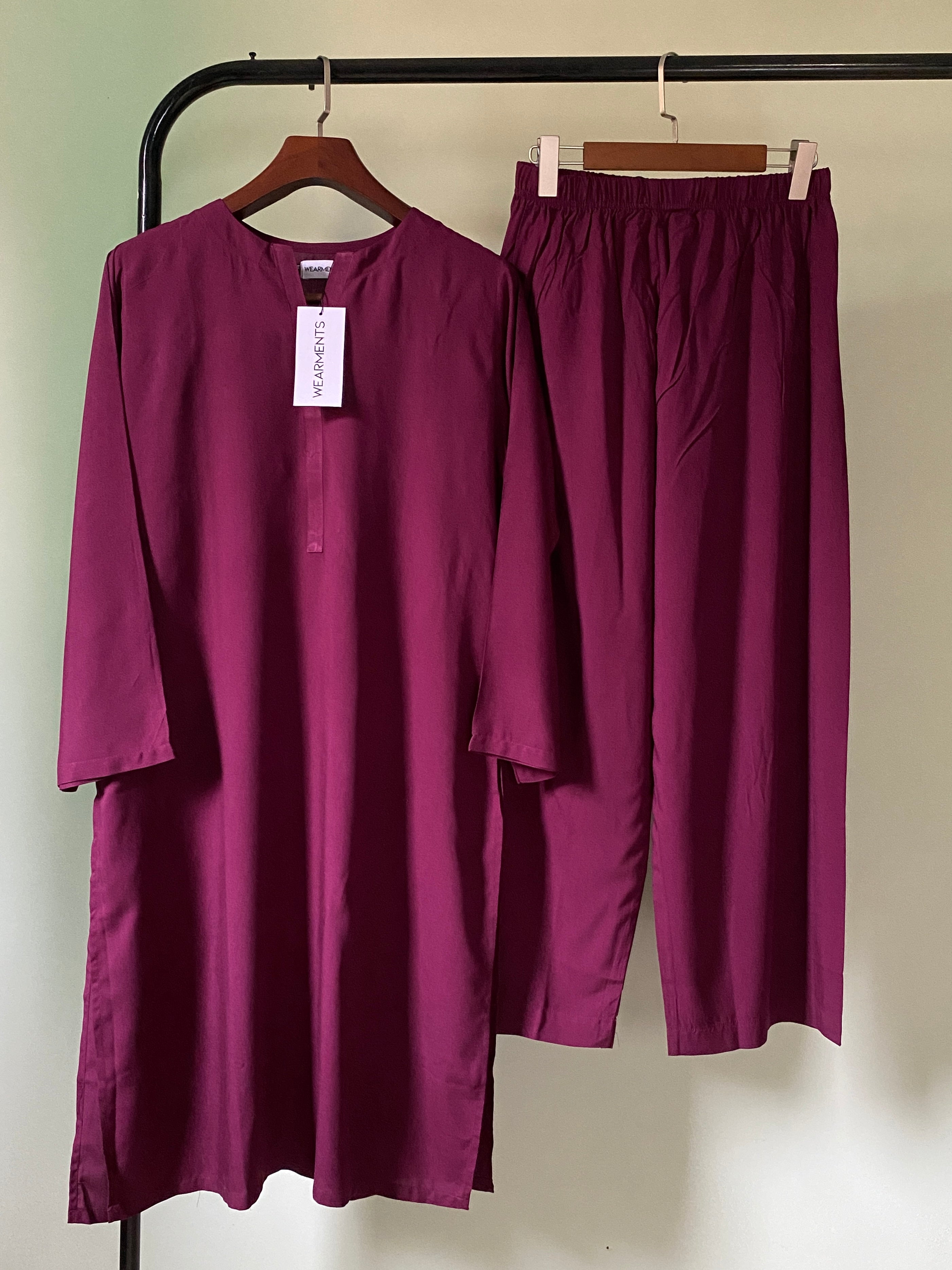 Burgundy – Premium Summer Linen 2PC