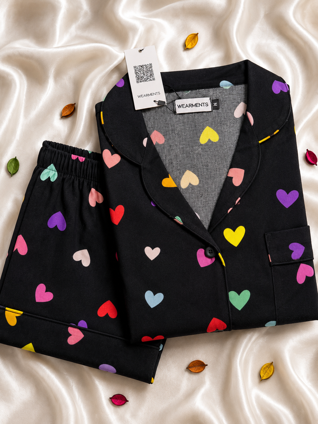 🖤 Multicolor Hearts Night Suit