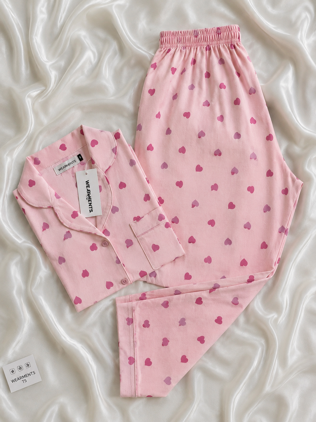 Pink Hearts Night Suit