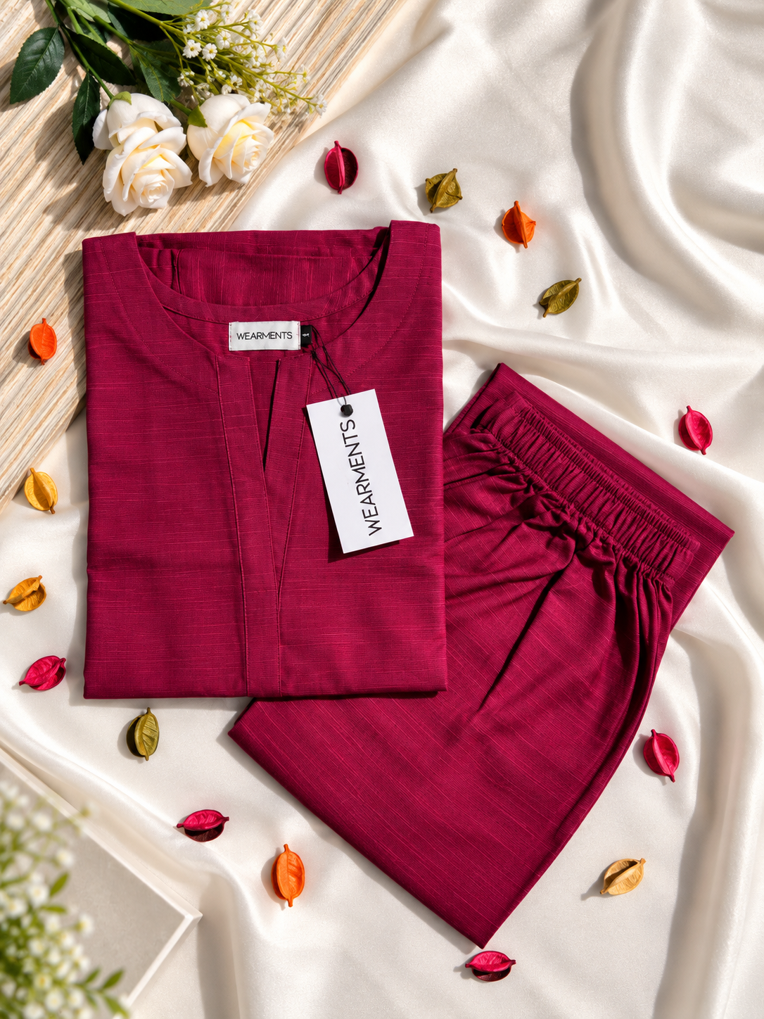 Premium Mauve Slub Khaddar 2-Piece Set