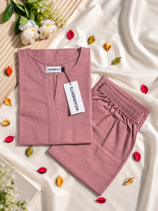 Premium Dusty Rose Slub Khaddar 2-Piece Set