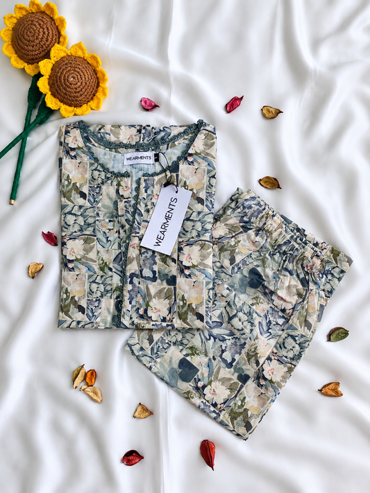 Gray Bloom Floral – Slub Khaddar