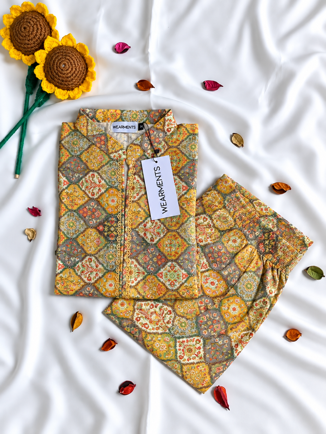 Mustard Mosaic – Slub Khaddar Set