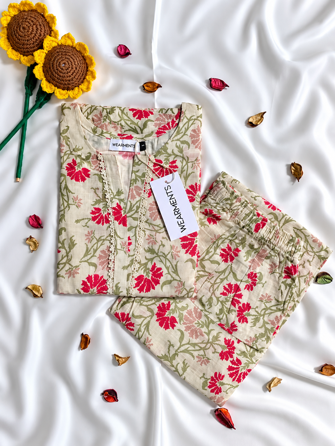 Ruby Floral – Slub Khaddar Set