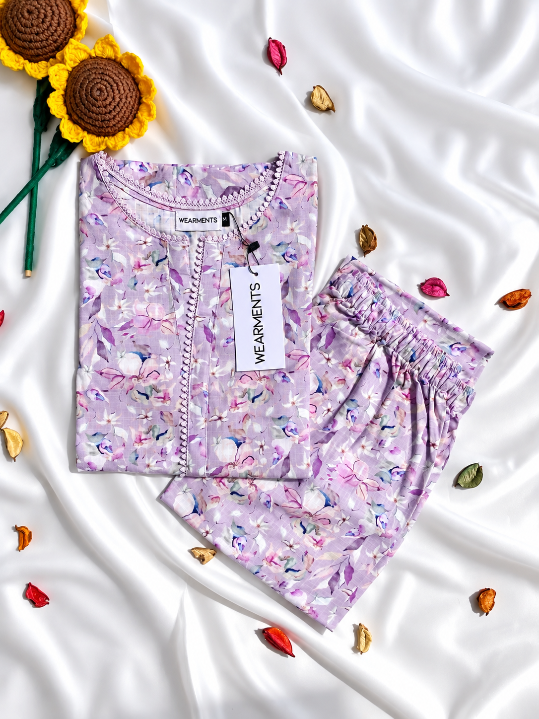 Lavender Bloom – Slub Khaddar Set