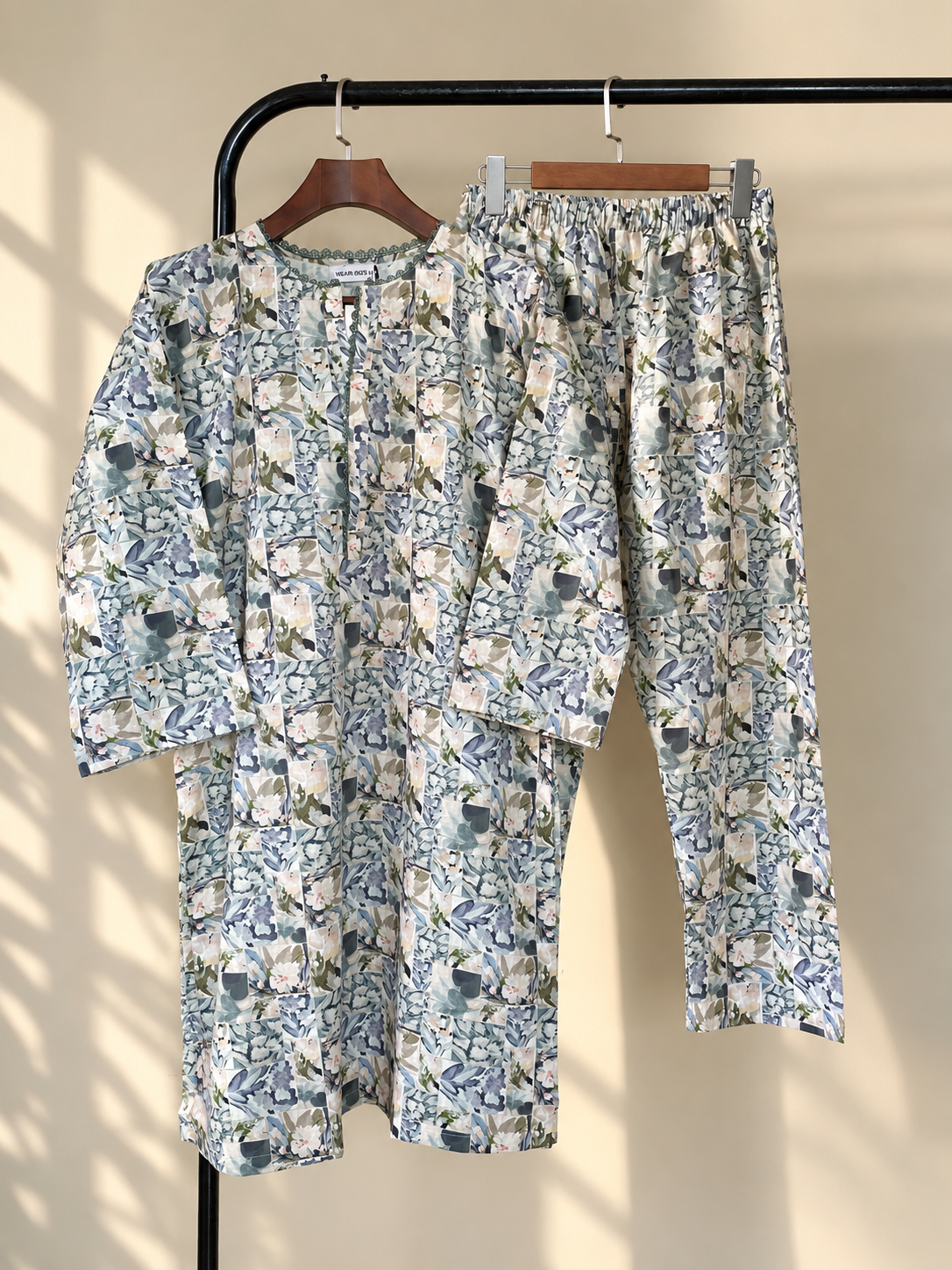 Gray Bloom Floral – Slub Khaddar