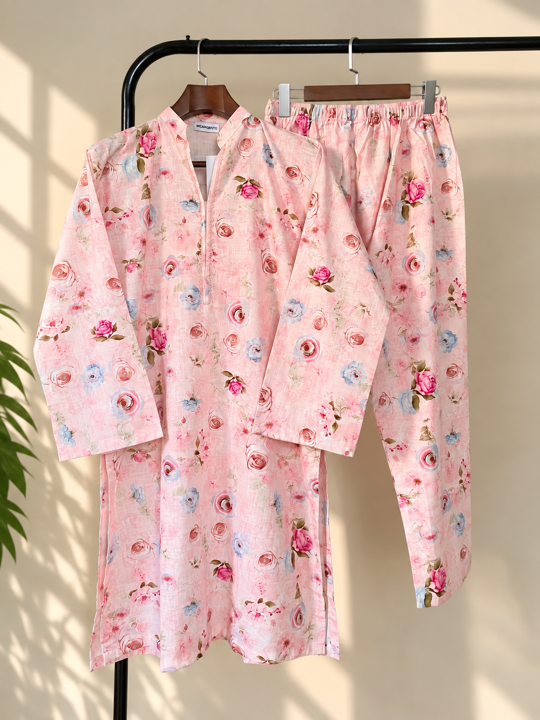 Pastel Petals – Slub Khaddar Set