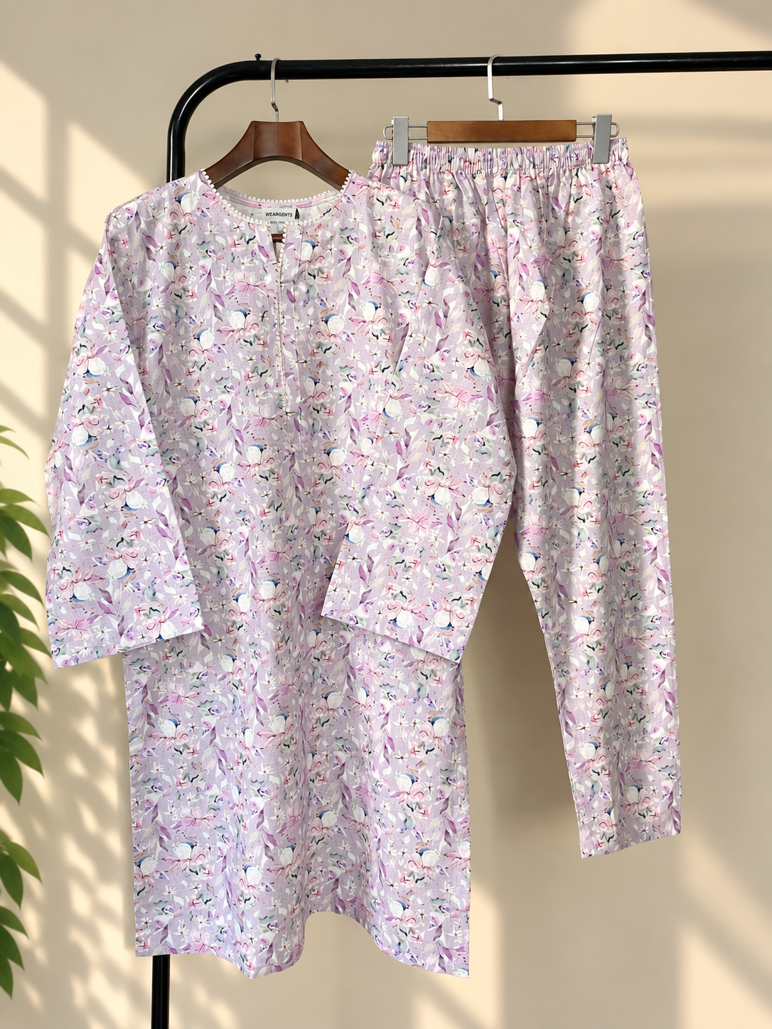 Lavender Bloom – Slub Khaddar Set