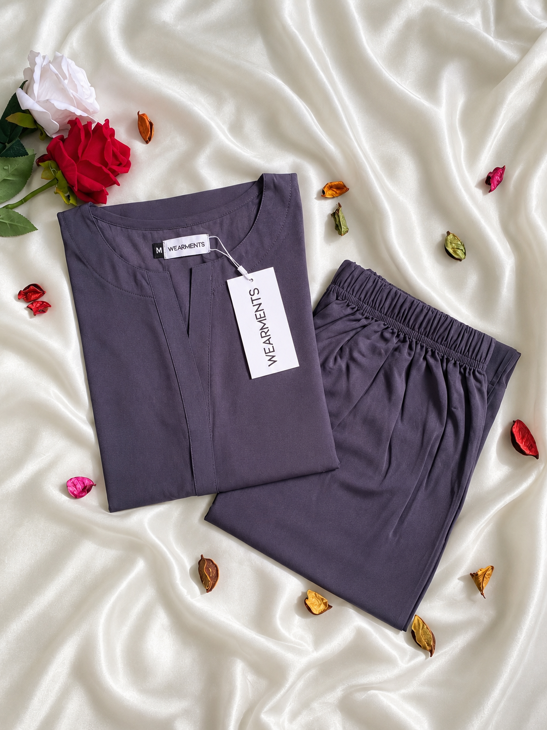 Charcoal Grey — Long Shirt with Palazzo