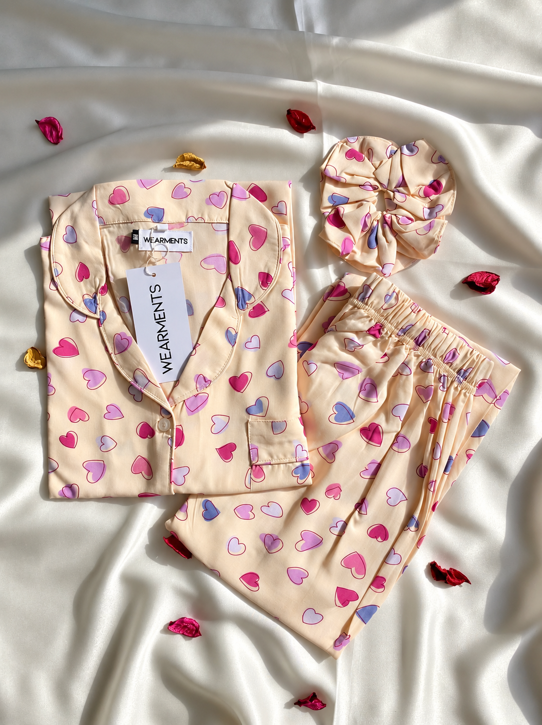Lavender Hearts Night Suit