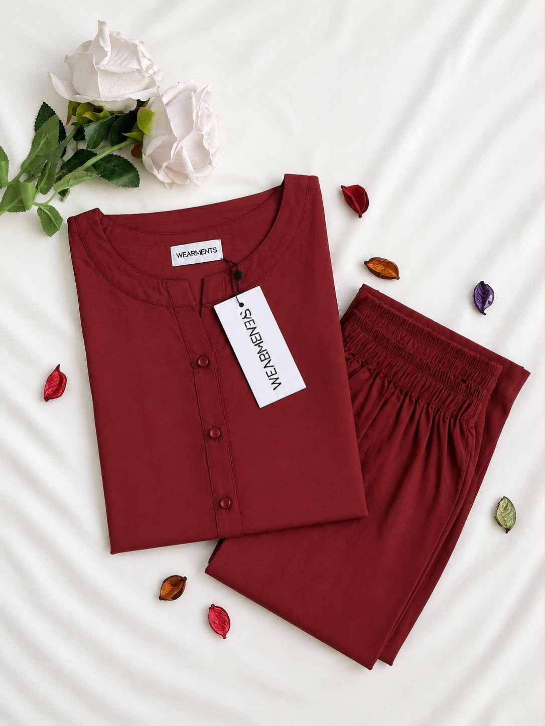 Burgundy Red – Premium Summer Linen Co-Ord Set