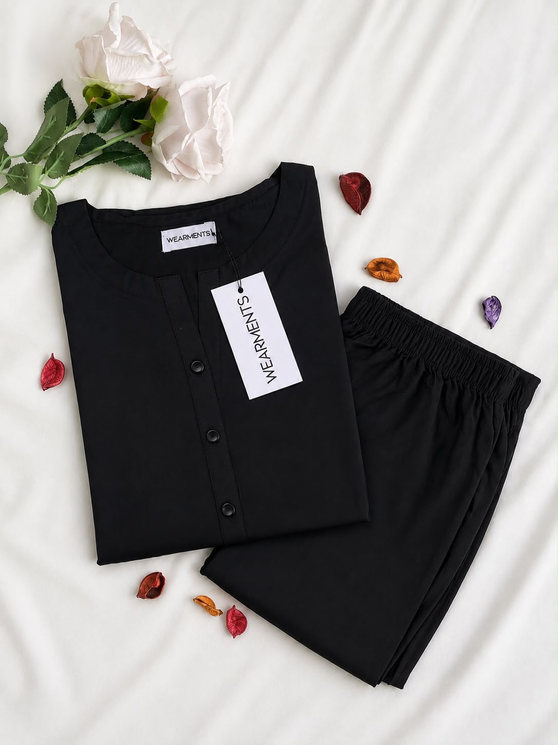 Midnight Black – Premium Summer Linen Co-Ord Set